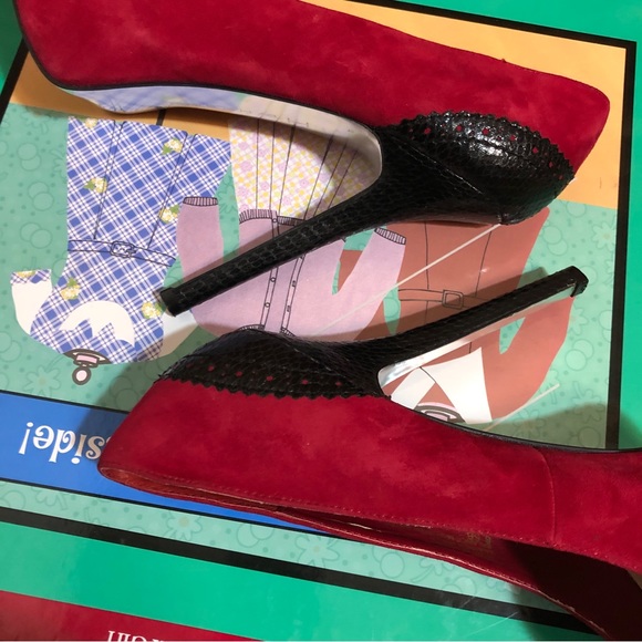 H by Halston Red Stilettos Platforms Size 8.5 - Picture 4 of 8